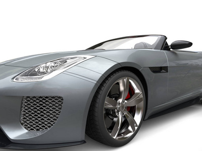 真棒现代的敞篷跑车-美特写拍摄照片