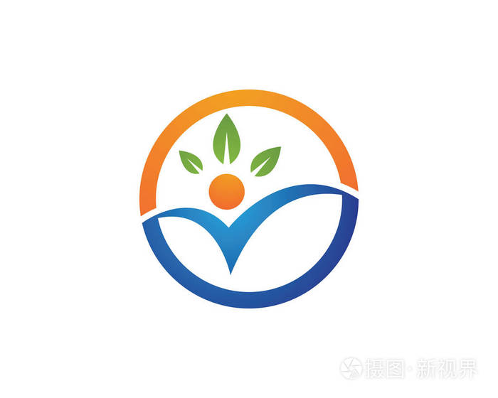 Logo 模板成功人护理成功健康生活标志