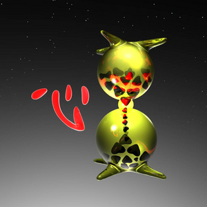 3d 爱象形文字插画