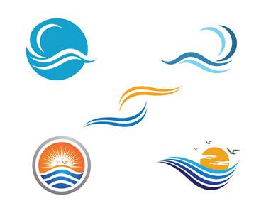 大海或海洋的波浪,碧蓝的海水, 飞溅和大风,海浪矢量图照片