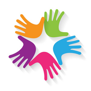 矢量标志团队,双手交叉插画