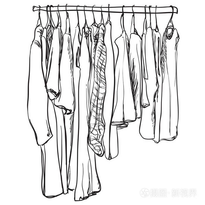 手绘绘制的衣柜.衣服插画-正版商用图片1rwi6y-摄图新视界