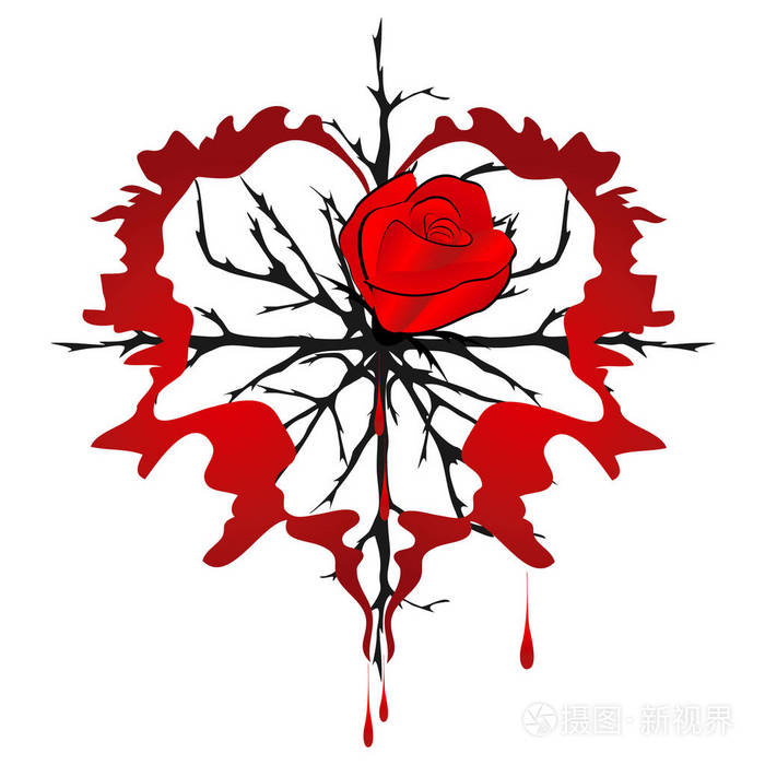 红玫瑰与荆棘心和滴血