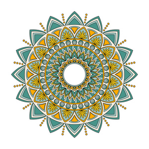 彩色花卉曼陀罗矢量图