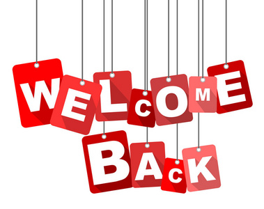 红色矢量平面设计背景欢迎回来.它是很好的适应 web 设计照片