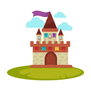 卡通中世纪城堡与高塔图片