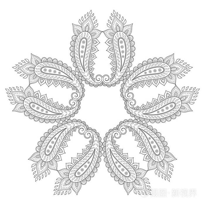 在形式的曼荼罗的圆形图案 指甲花纹身曼荼罗 曼海蒂风格 在东方风格的装饰图案 着色书页插画 正版商用图片1rxa0b 摄图新视界 在形式的曼荼罗的圆形图案 指甲花纹身曼荼罗 曼海蒂风格 在东方风格的装饰图案 着色书页插画 正版商用图片1rxa0b 摄图新视界