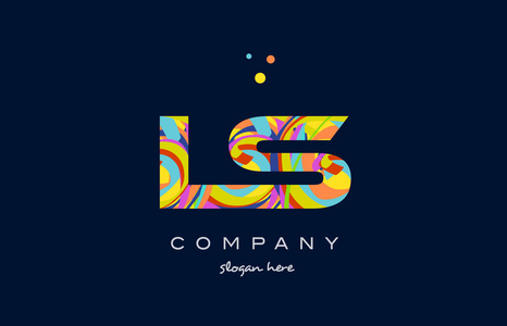 ls l s 多彩字母表字母标志图标模板矢量照片