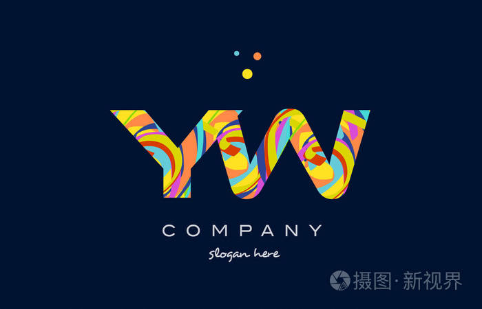 ywyw多彩字母表字母标志图标模板矢量