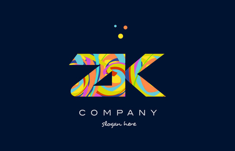 创意多彩字母表zk z k 多彩字母表字母标志图标模板矢量照片