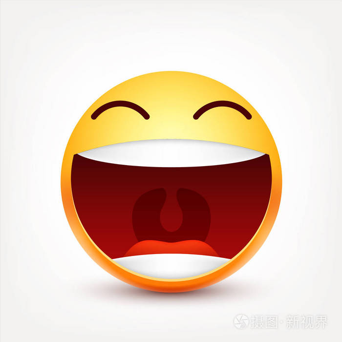 笑脸笑脸图释黄色的脸与情感面部表情3d的真实表情有趣的卡通人物心情