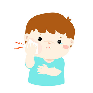 可爱字符小女孩具有牙痛卡通矢量卡通小男孩牙痛小女孩具有牙痛卡通