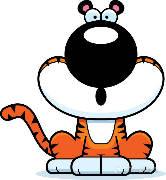 惊讶的卡通虎