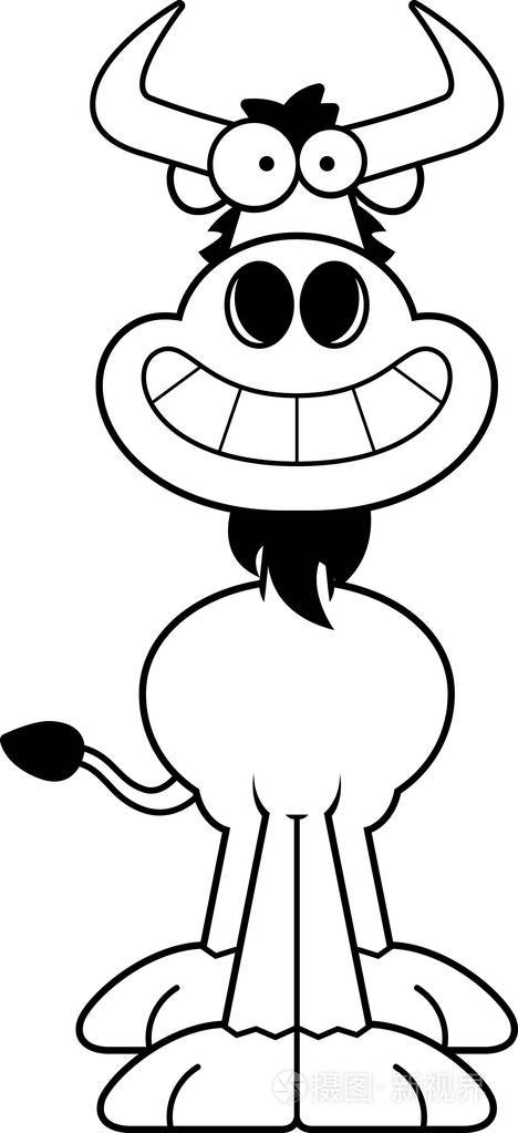 快乐的卡通牛羚插画-正版商用图片1ry0xi-摄图新视界