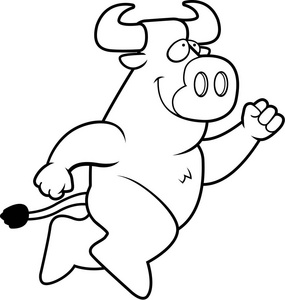 公牛跳卡通牛跳照片