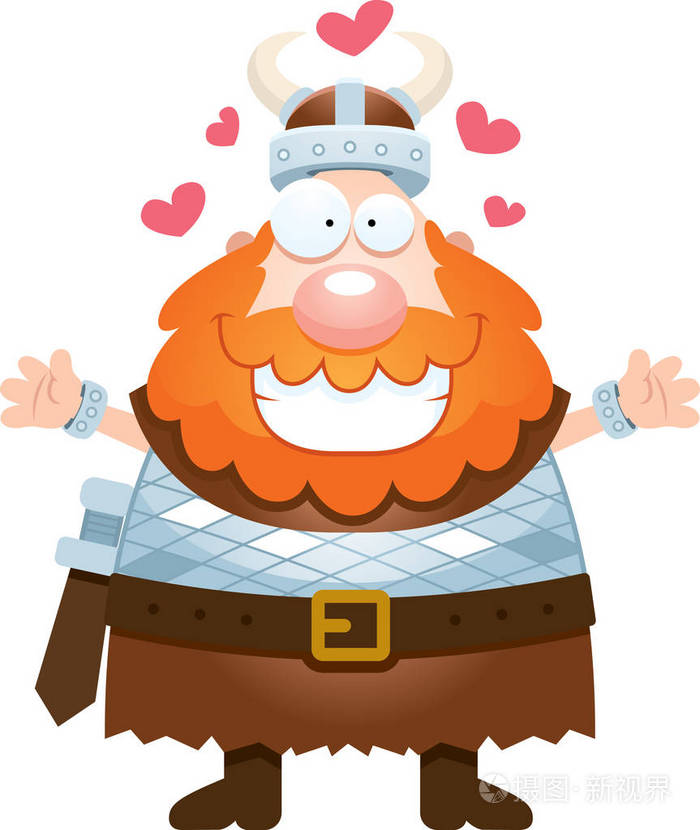 卡通维京人拥抱