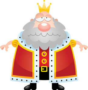 悲哀的卡通国王插画