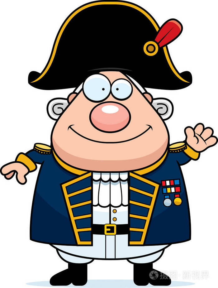 挥舞着卡通英国海军上将