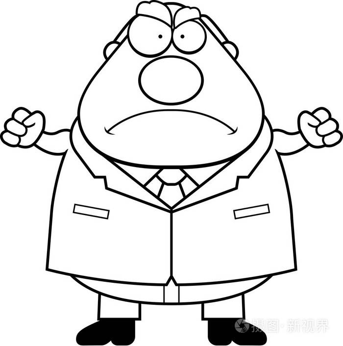 卡通生气的老板插画-正版商用图片1ry5uq-摄图新视界