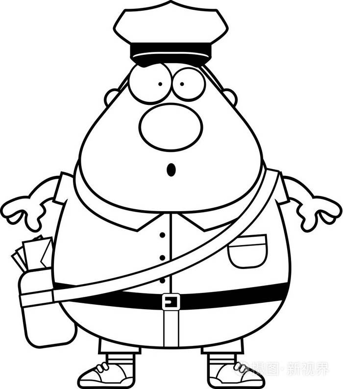 卡通惊讶的邮差插画-正版商用图片1ry6ov-摄图新视界