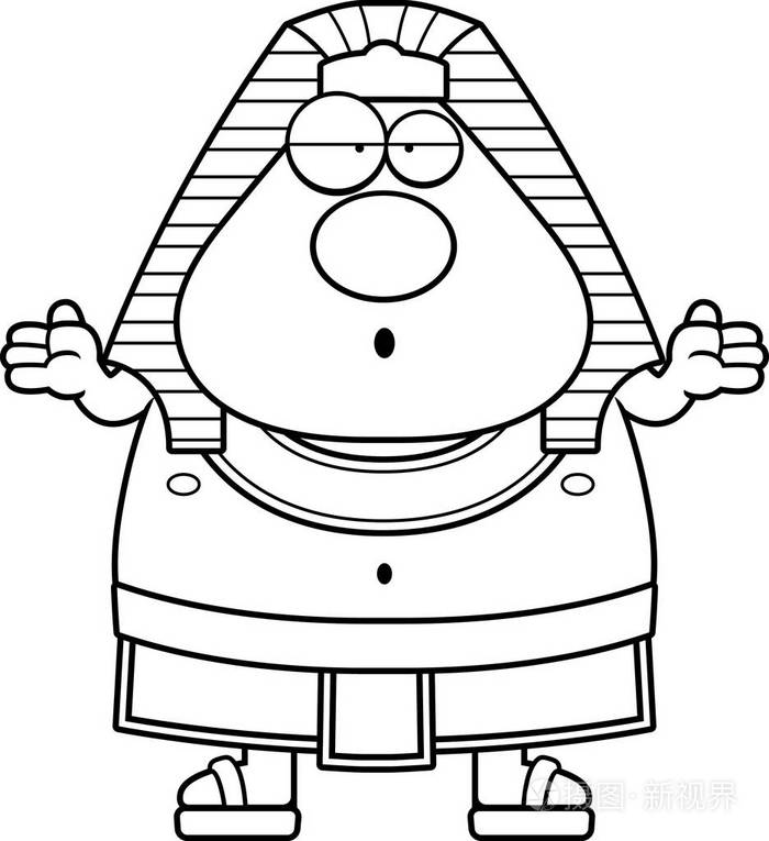 困惑的卡通埃及法老插画-正版商用图片1ry6t8-摄图新视界