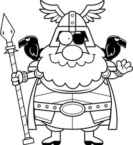 卡通奥丁挥手照片