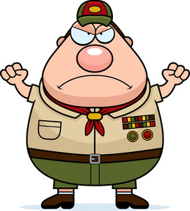 生气的卡通童子军领队插画-正版商用图片1ry7cs-摄图新视界