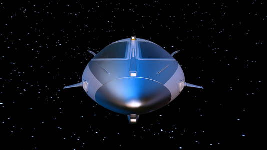 一艘宇宙飞船3dcg渲染