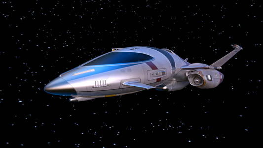 一艘宇宙飞船3dcg渲染