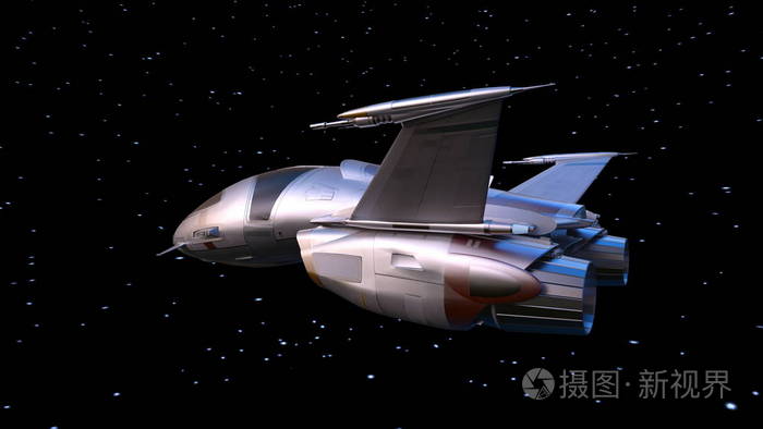 一艘宇宙飞船3dcg渲染