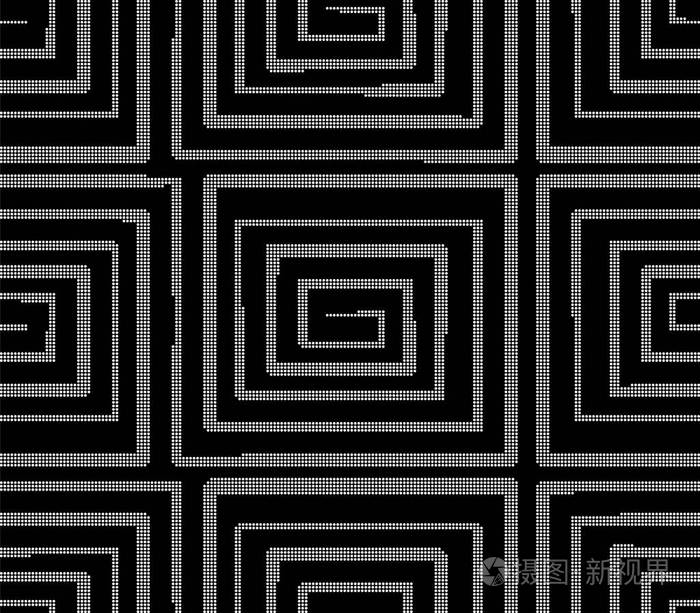 半色调圆黑色无缝背景螺旋平方米涡ge