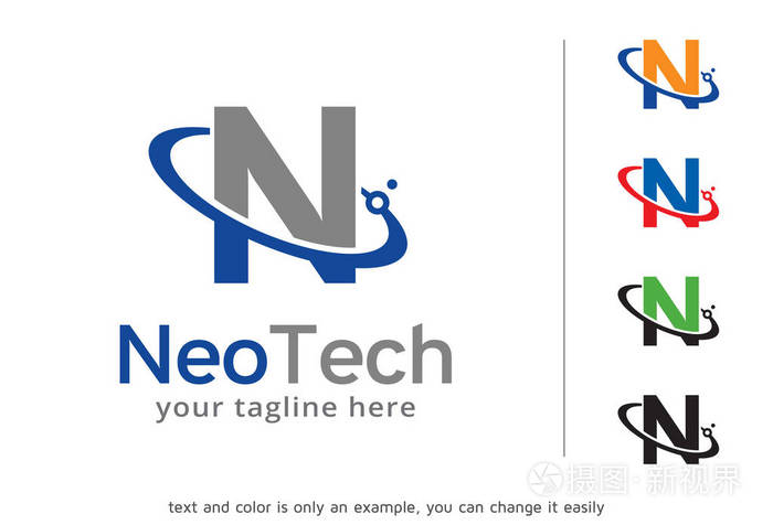 字母n徽标模板设计矢量会徽设计概念创意符号图标