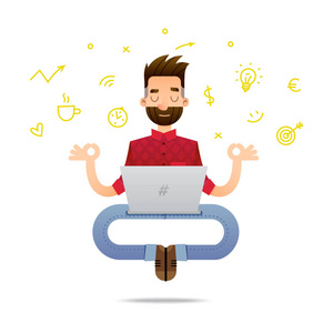 程序员的卡通人物插画