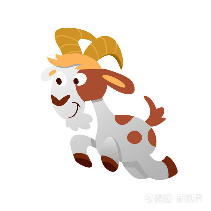 有趣的山羊跳跃卡通