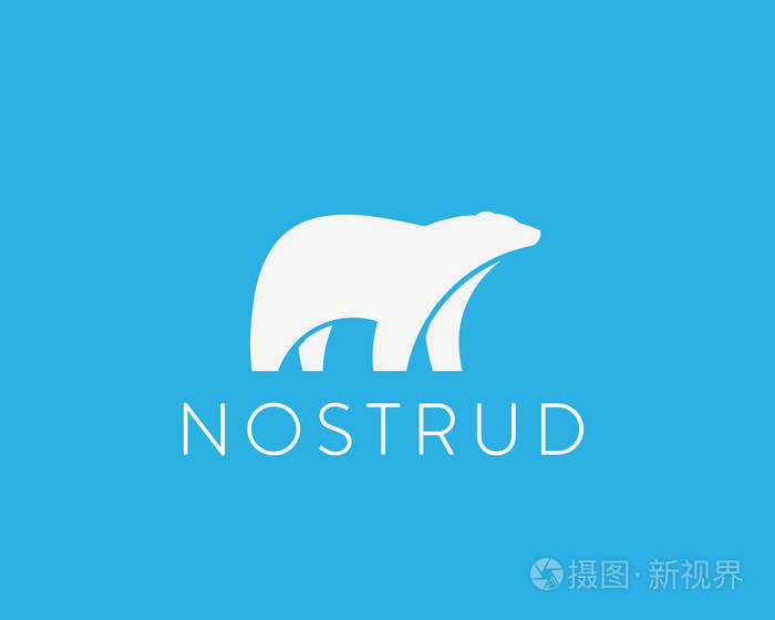 北极熊标志动物矢量图标标识