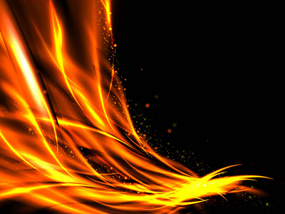 抽象的火热背景的黑红色和金色线条照片