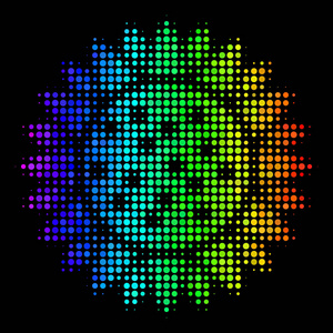 彩虹彩色像素向日葵图标照片