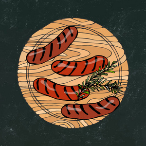 快餐或餐厅菜单.新鲜的配料.手绘插图.savoyar 涂鸦风格插画