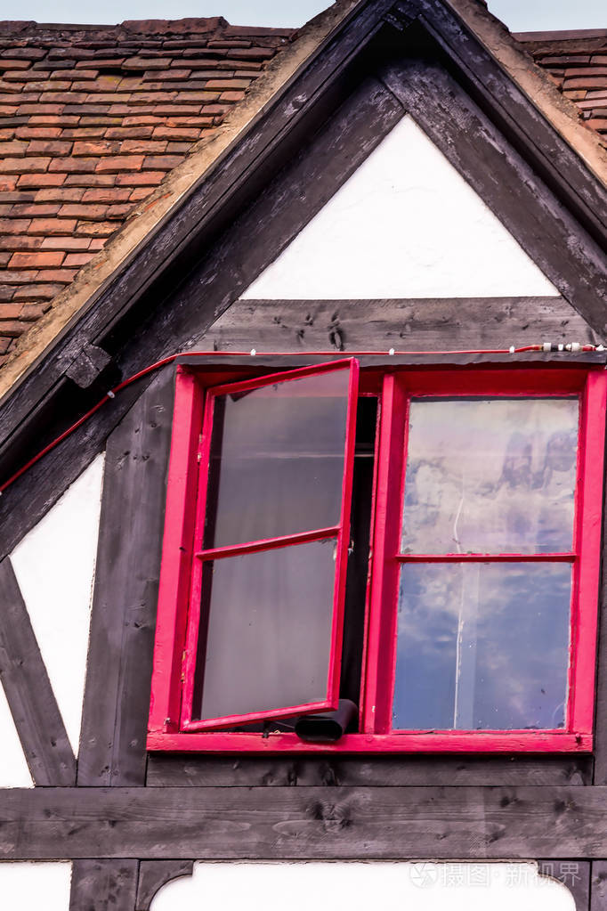 英国老式房子窗口在老镇