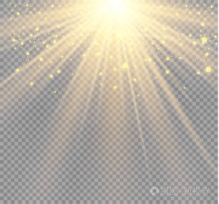 明亮的星.半透明的阳光, 明亮的耀斑.中心动感闪光