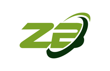 zb标志swosh椭圆绿色字母矢量概念luxurious letter k logo with