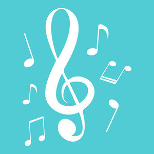 美妙音符一个美妙的简单设计与各种音符照片