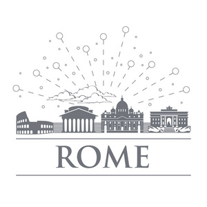 罗马城意大利的无缝模式.建筑, 地标的高校.