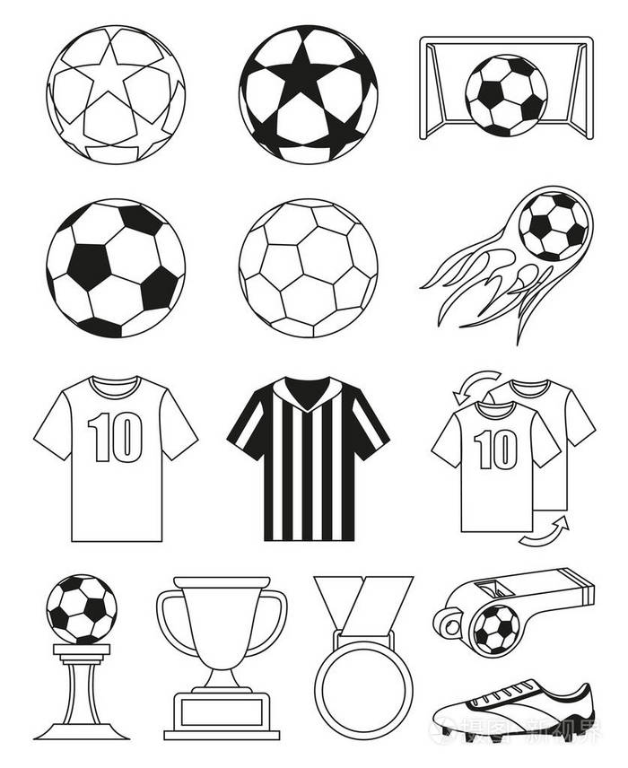 黑白足球14元素集