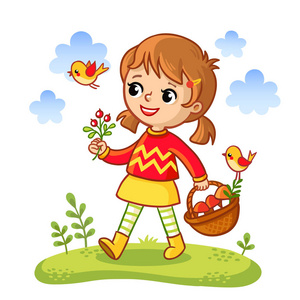 圣诞风格的毛衣隔离在白色背景在卡通扁平风格穿着红毛衣的扁卡通男人