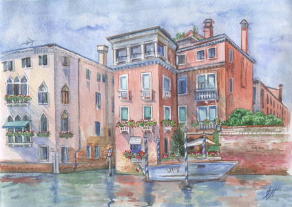 水彩画建筑图片