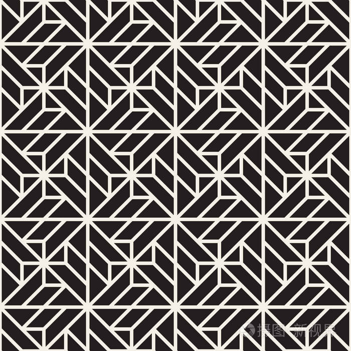 矢量无缝几何图案. 简单的抽象线晶格. 重复元素,时尚背景整理