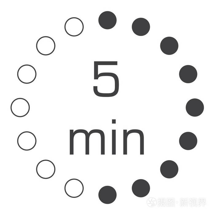 5分钟秒表矢量图标数字计时器时钟和手表计时器倒计时符号