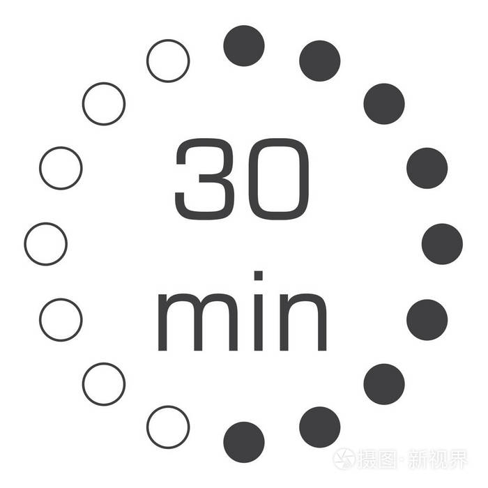 计时器符号图标. 30分钟符号.