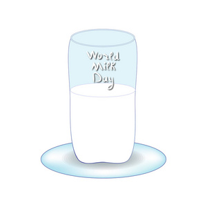 一杯牛奶.独立背景上的矢量插图照片